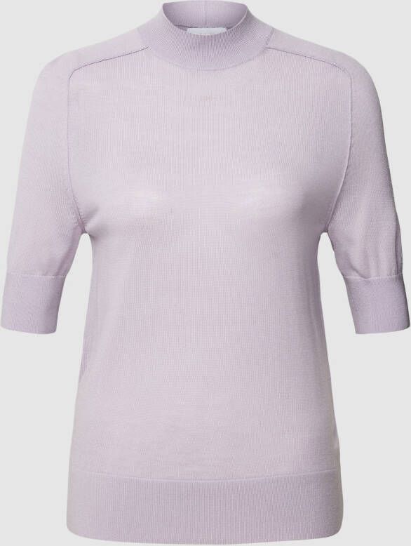Calvin Klein Womenswear Gebreid shirt van lanawol met opstaande kraag