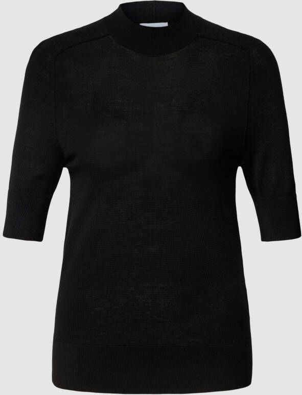 Calvin Klein Womenswear Gebreid shirt van lanawol met opstaande kraag