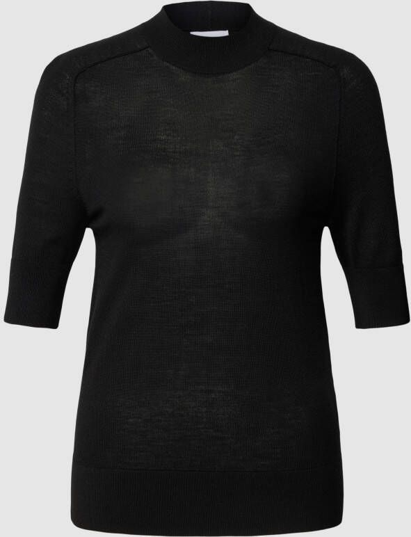 Calvin Klein Womenswear Gebreid shirt van lanawol met opstaande kraag