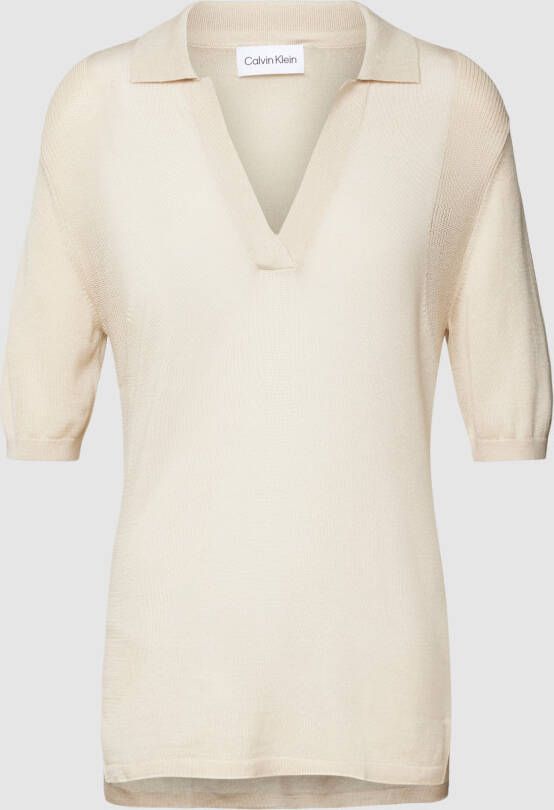 Calvin Klein Womenswear Gebreide blouse met polokraag model 'POLO'