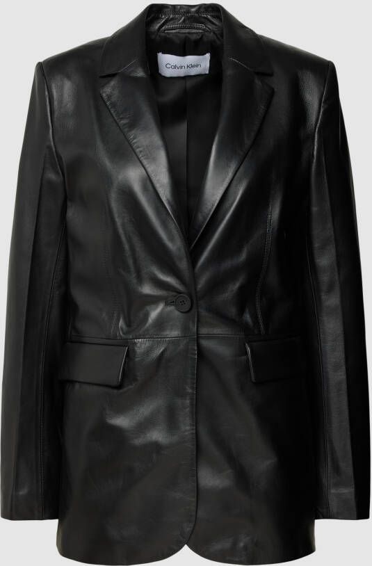 Calvin Klein Womenswear Leren jack met reverskraag