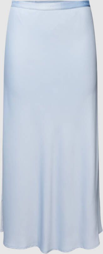 Calvin Klein Midi Rok van Gerecycled Polyester met Diagonale Snit Blue Dames