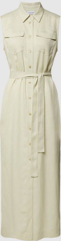 Calvin Klein Womenswear Midi-jurk met platte kraag en klepzakken