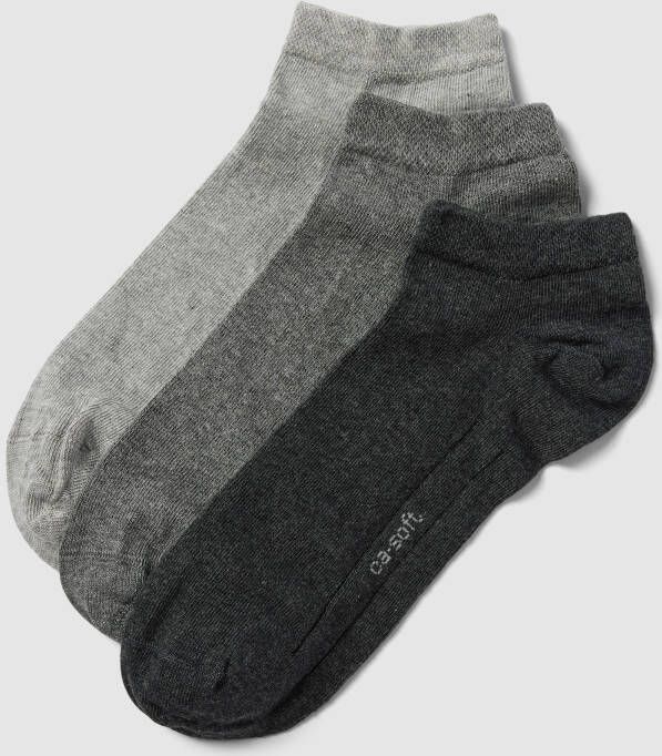 CAMANO Sneakersokken met ribboordjes in een set van 3 paar