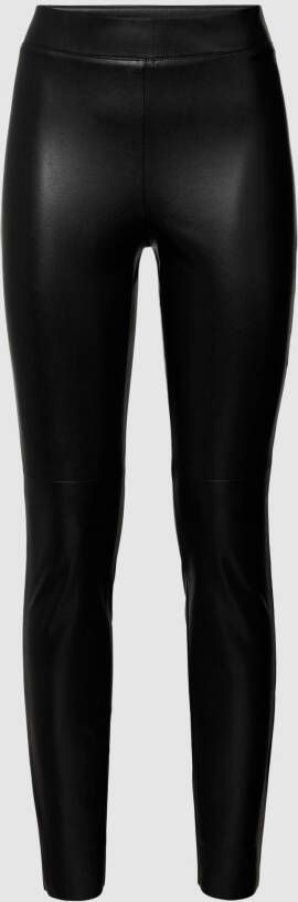 CAMBIO Elastische tailleband leren-look broek Black Dames