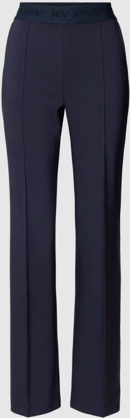 CAMBIO Flared stoffen broek met elastische band met logo