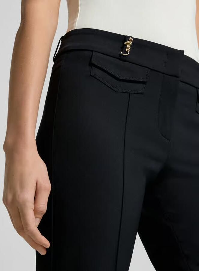CAMBIO Bootcut stoffen broek met Zijzakken