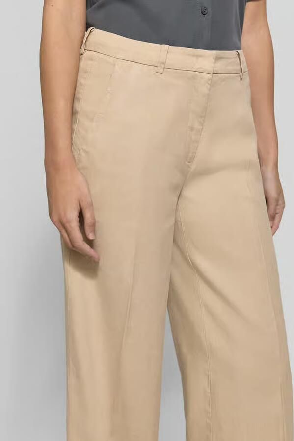 CAMBIO Broek van Linnenmix met Persplooien Model 'MIRA'