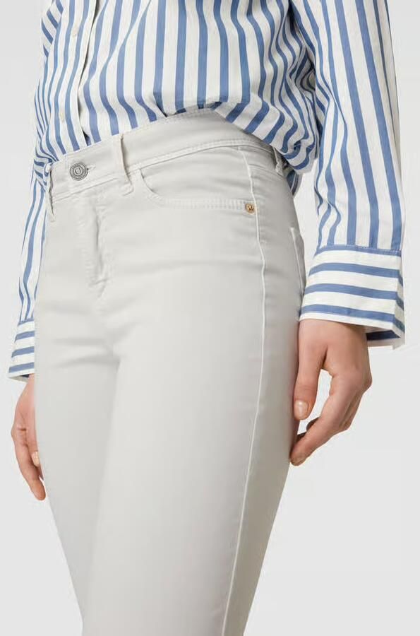 CAMBIO Zachte Cropped Broek met Splitten Piper Short Kit White Dames