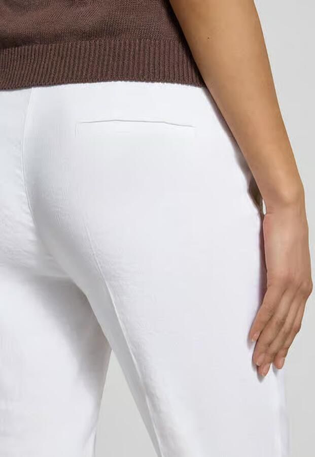 CAMBIO Regular fit linnen broek met verkort model 'KRYSTAL'