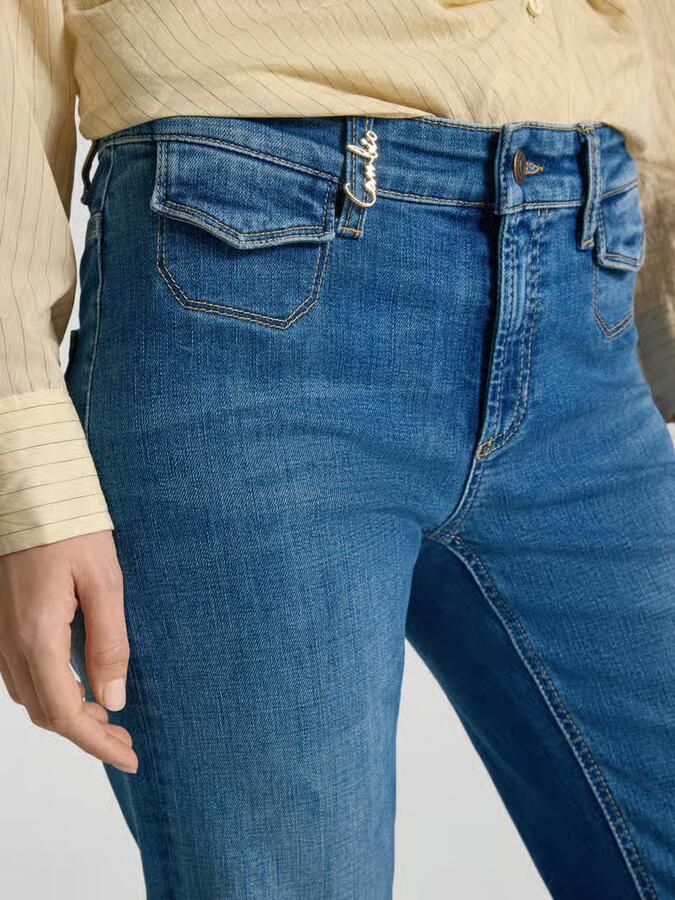 CAMBIO loose fit jeans met labeldetail model 'FABIENNE'