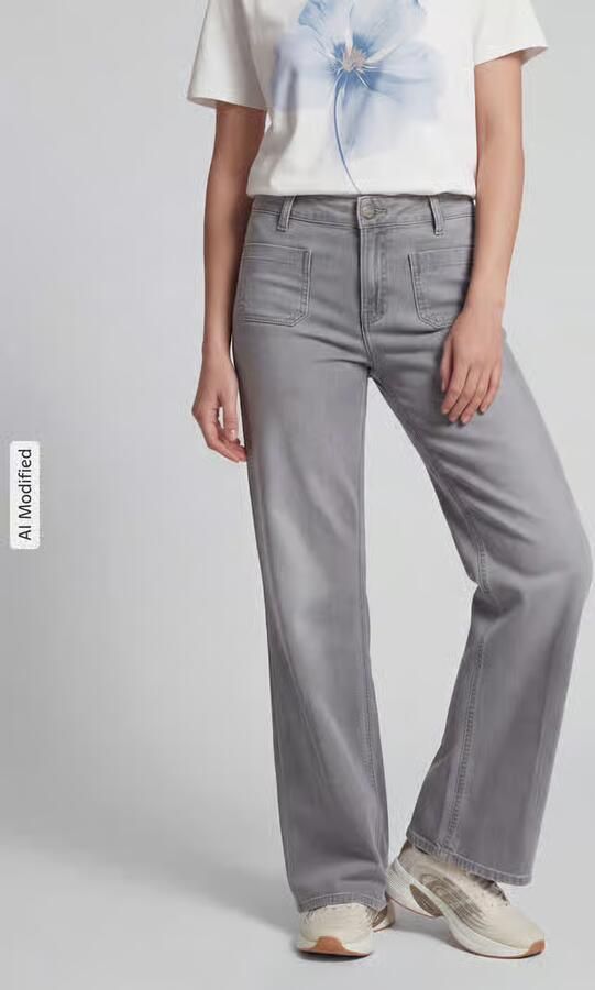 CAMBIO Regular Fit bell bottom van katoenmix model 'AMARA' - Foto 3
