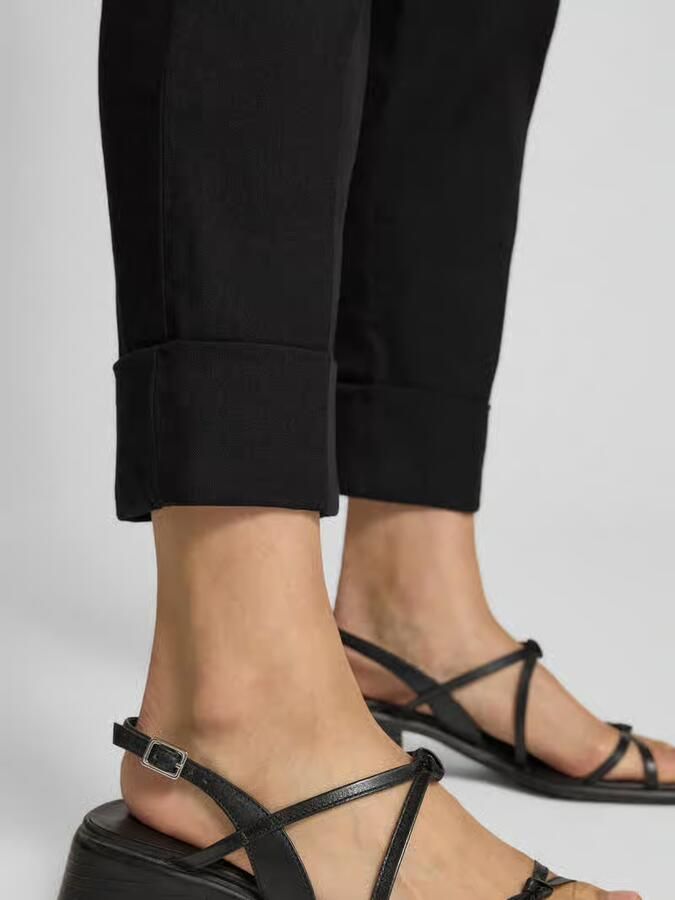 CAMBIO Regular fit linnen broek met riemlussen model 'KRYSTAL'