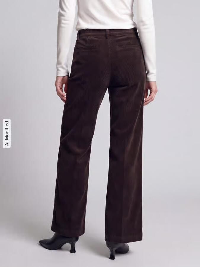CAMBIO Regular fit corduroy broek met aangezette zakken model 'AMELIE'
