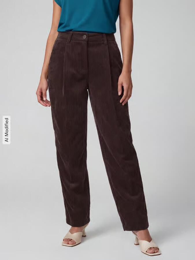 CAMBIO Regular fit corduroy broek met bandplooi model 'ORTENSIA' - Foto 3