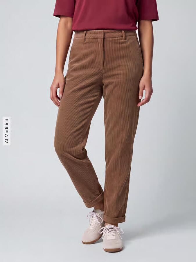 CAMBIO Regular fit corduroy broek met gefixeerde omslag aan de pijpen model 'KRYSTAL' - Foto 3