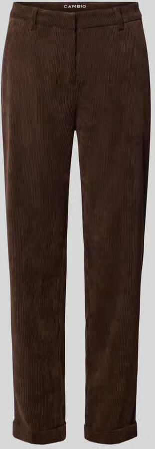 CAMBIO Regular fit corduroy broek met gefixeerde omslag aan de pijpen model 'KRYSTAL'