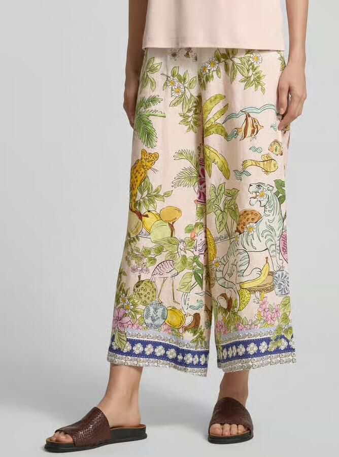 CAMBIO regular fit wijde broek van puur linnen model 'CANDICE PLAIN' - Foto 3