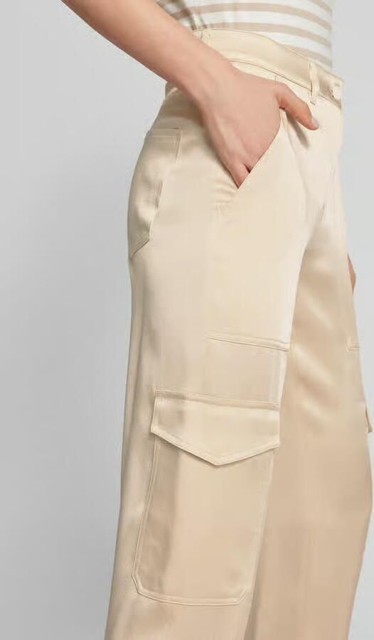 CAMBIO Slim fit cargobroek met siernaden model 'KARO'