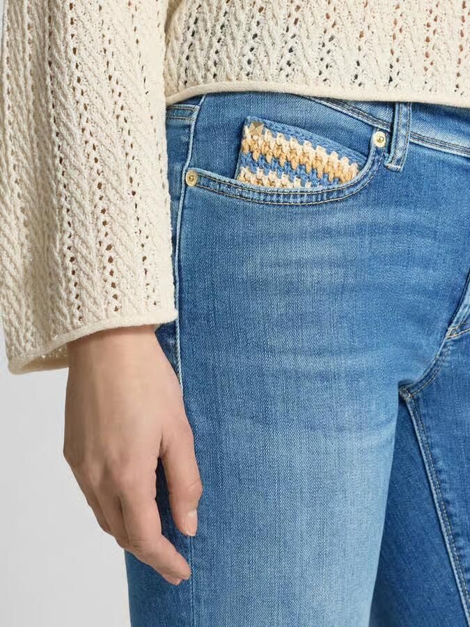 CAMBIO slim fit jeans van katoenmix in verkorte pasvorm