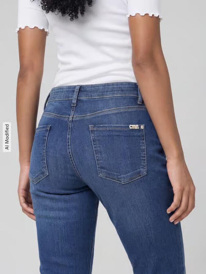 CAMBIO slim fit jeans van katoenmix model 'PIPER LONG'