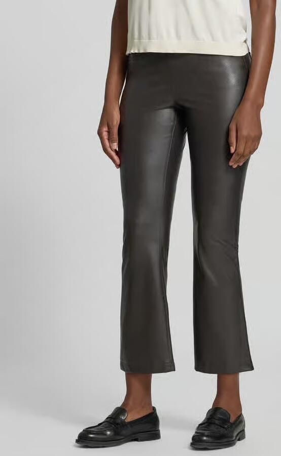 CAMBIO Bruine broek met leren look elastische tailleband en zakken Brown Dames - Foto 2
