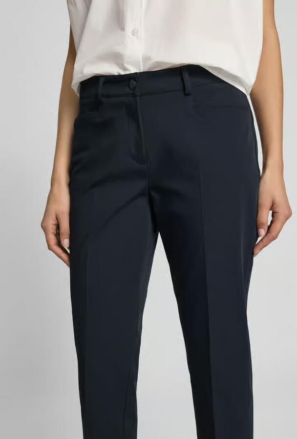 CAMBIO Slim fit stoffen broek met persplooien model 'KATHREEN'