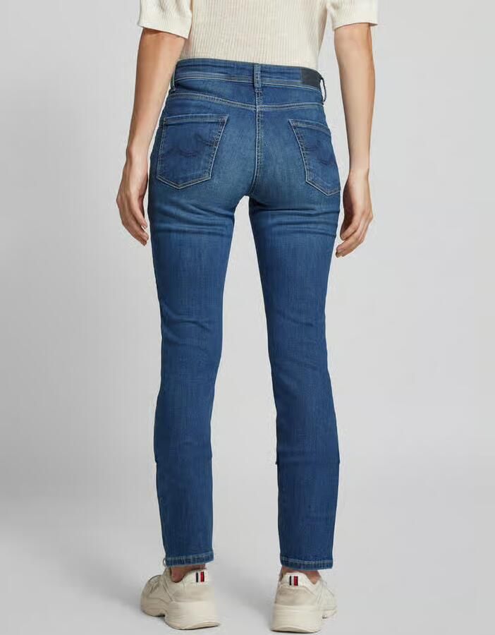 CAMBIO Sophisticated Dark Used Jeans Hoge Taille Slim Fit Blue Dames