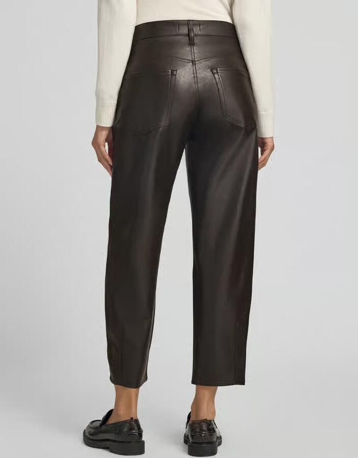 CAMBIO straight fit kunstleren broek met riemlussen model 'ELIN' - Foto 2