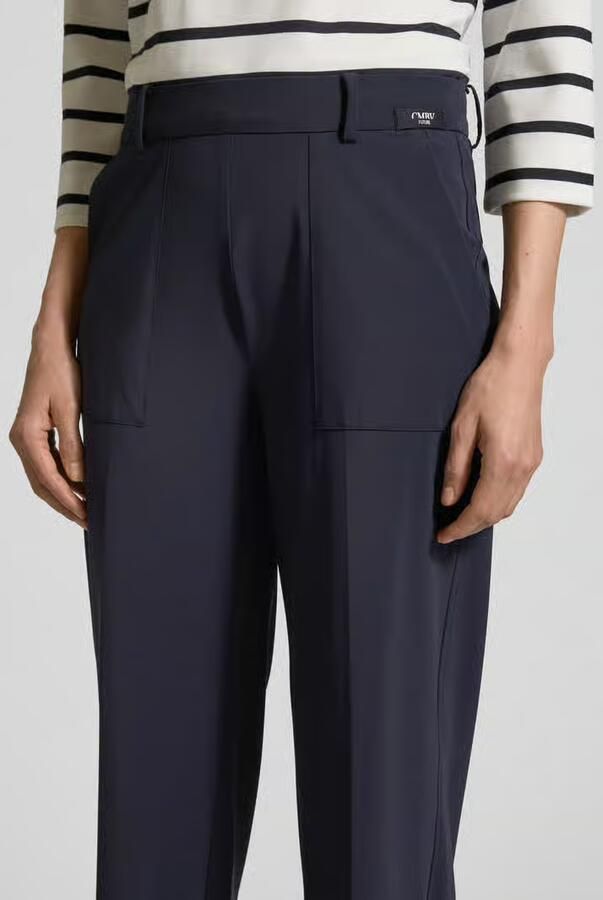 CAMBIO Tapered fit stoffen broek met verkort model