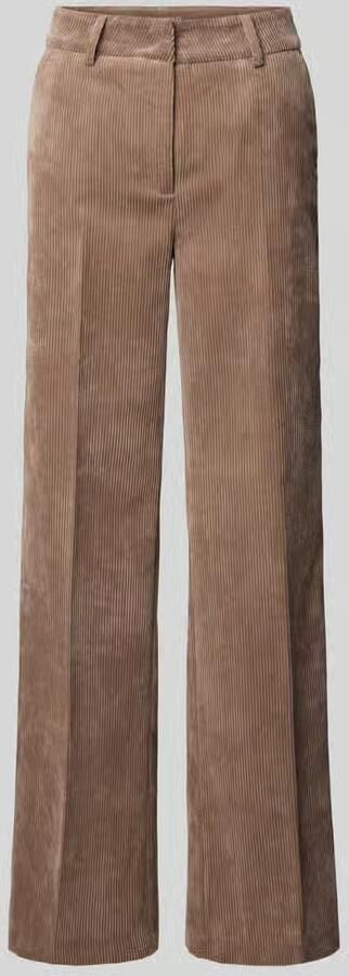 CAMBIO Wide fit corduroy broek met persplooien model 'Amelie'