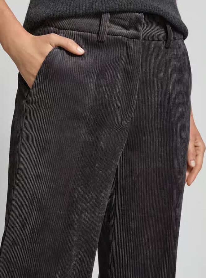 CAMBIO Wide fit corduroy broek met persplooien model 'Amelie'