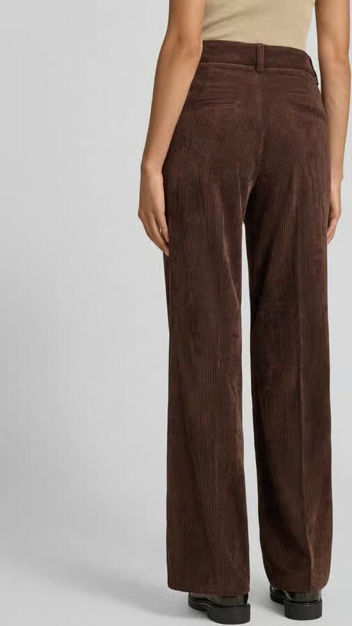 CAMBIO Wide fit corduroy broek met persplooien model 'Amelie'
