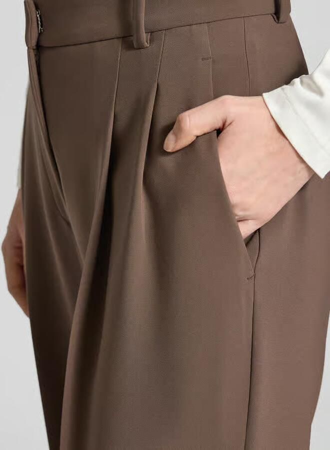 CAMBIO Wide fit stoffen broek met achterzakken model 'Emilie'