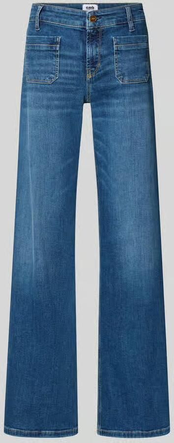 CAMBIO Wide leg jeans met opgestikte zakken model 'Tess'