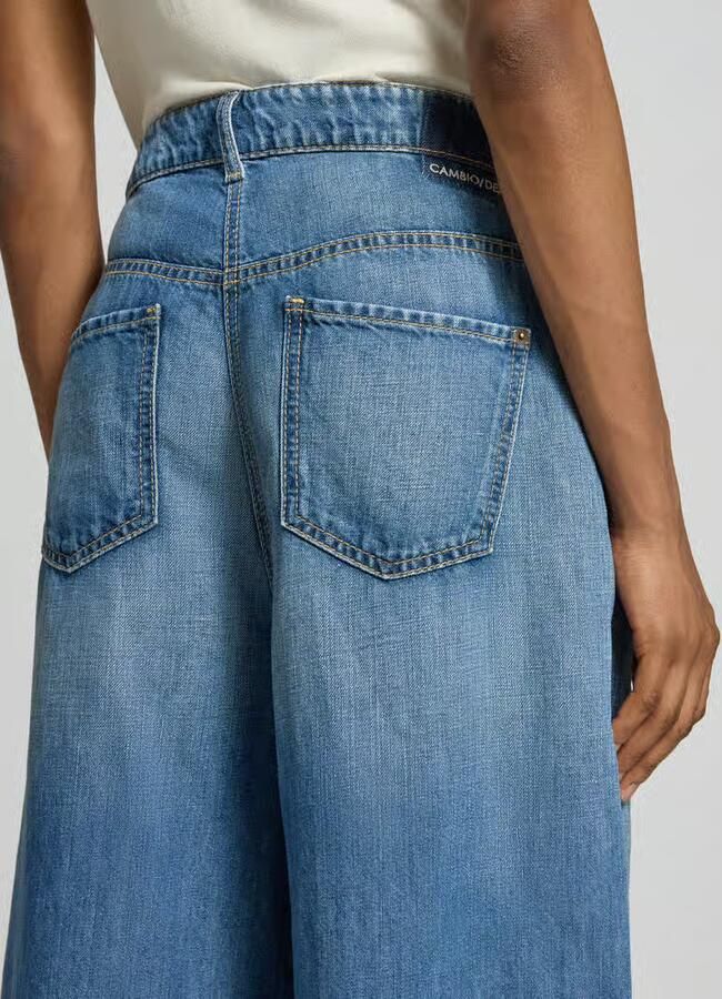 CAMBIO Wide leg jeans van katoenmix model 'PALAZZO' - Foto 2