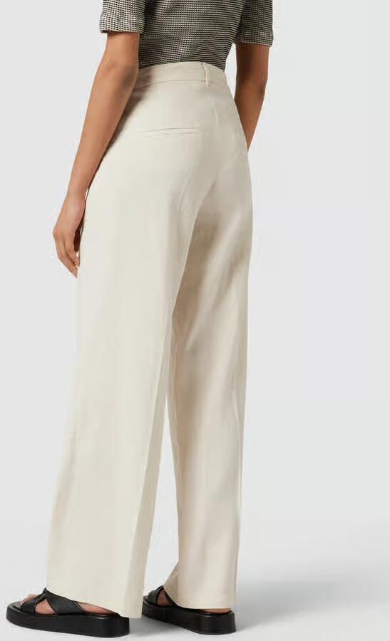 CAMBIO Wide leg linnen broek met bandplooien model 'MIRA'