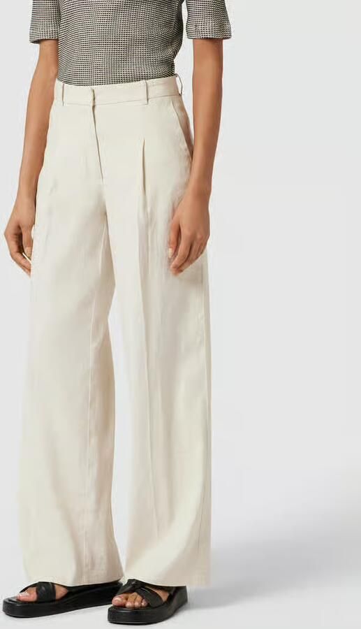 CAMBIO Wide leg linnen broek met bandplooien model 'MIRA' - Foto 2