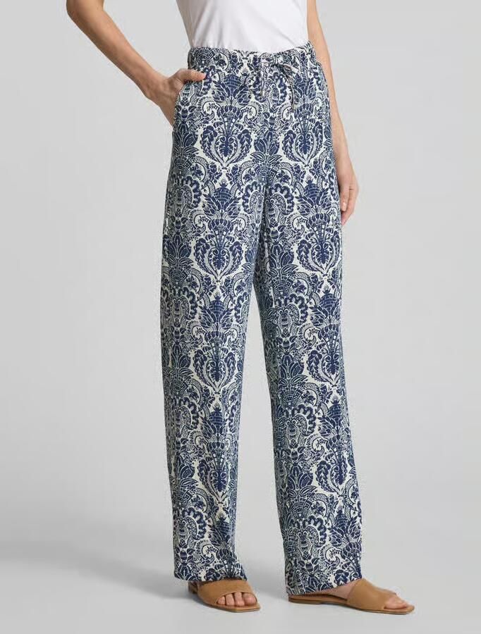CAMBIO Wide leg stoffen broek met tunnelkoord model 'AVRIL' - Foto 3
