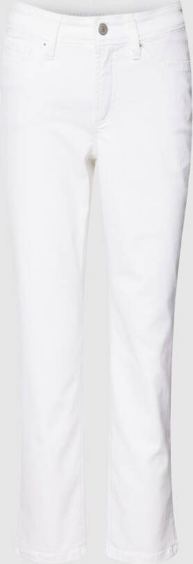 CAMBIO Witte Piper Korte Jeans met Zilveren Details White Dames