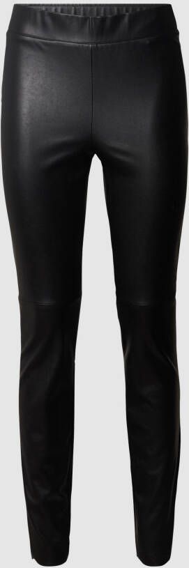 CAMBIO Elastische tailleband leren-look broek Black Dames