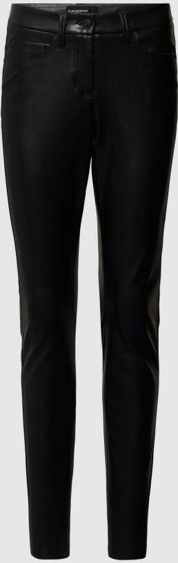 CAMBIO Stoffen broek in leerlook model 'Ray'