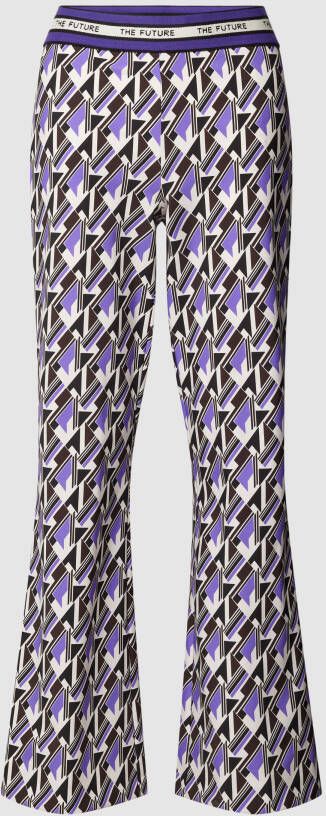 CAMBIO Stoffen broek met all-over motief model 'FAITH'