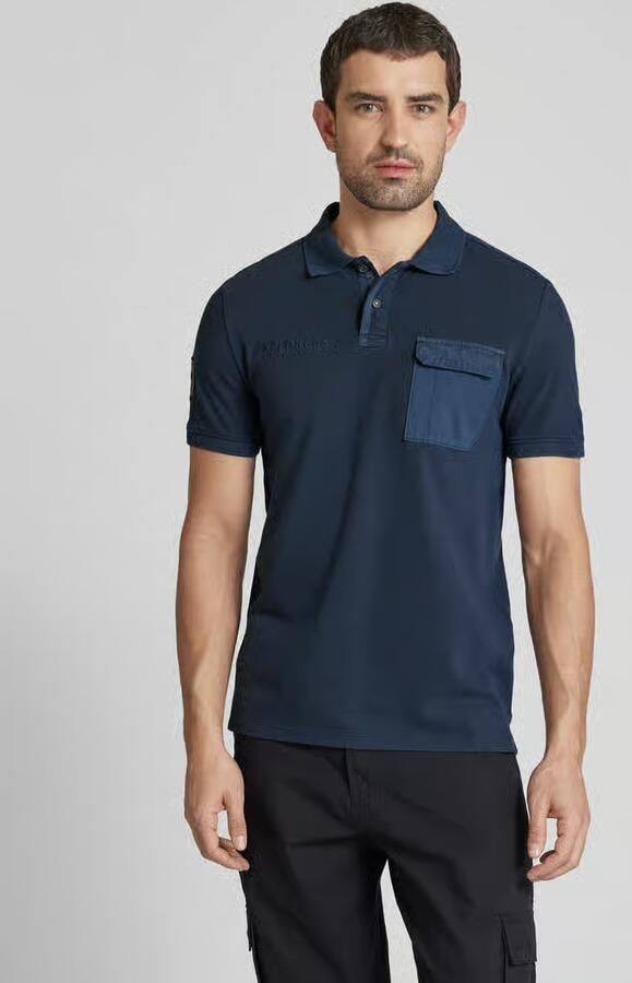Camel active Poloshirt korte mouw donkerblauw Blue Heren - Foto 3