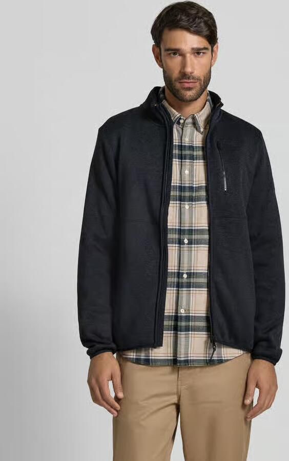 Camel active Regular fit gebreid jack in gemêleerde look met opstaande kraag - Foto 4