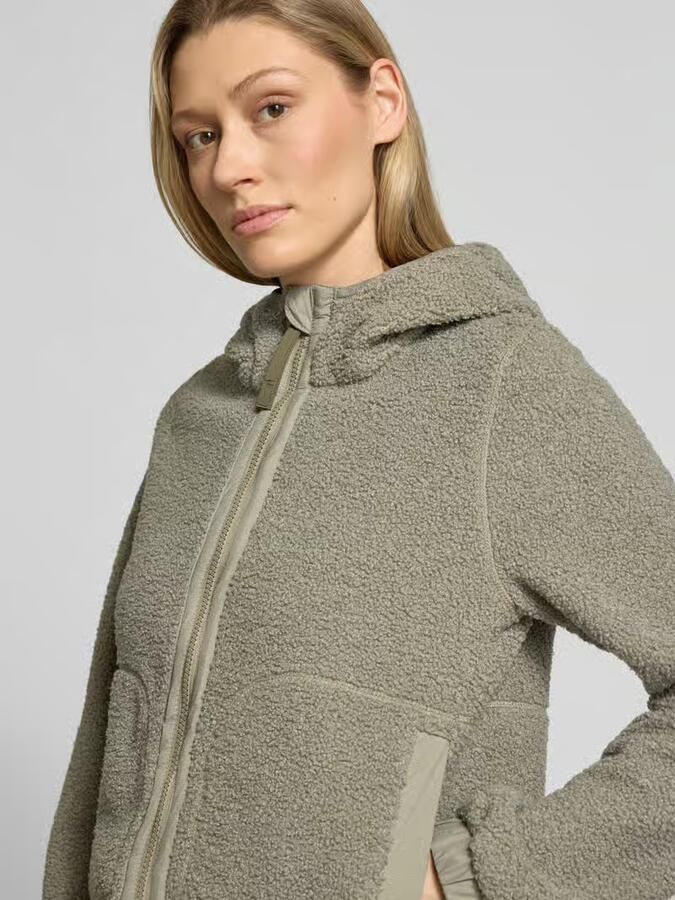 Camel active regular fit jas met imitatiebontafwerking