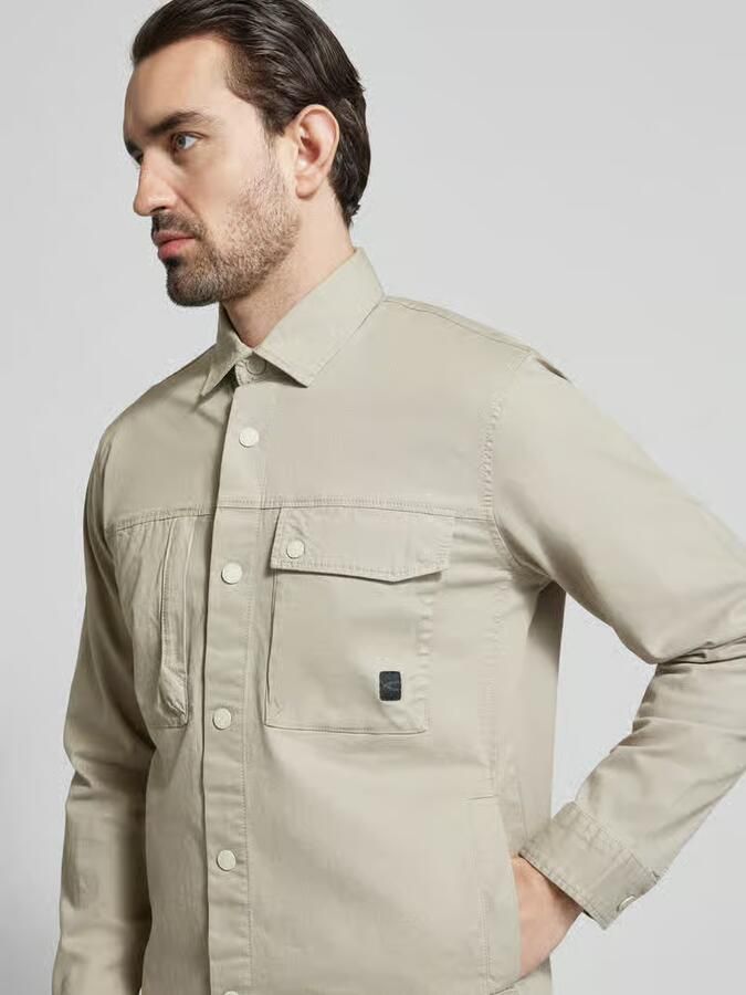 Camel active regular fit overhemdjack met borstzakken