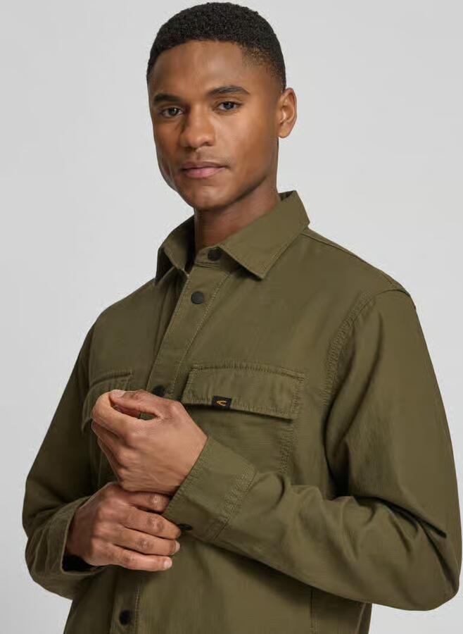 Camel active regular fit overhemdjack van puur katoen