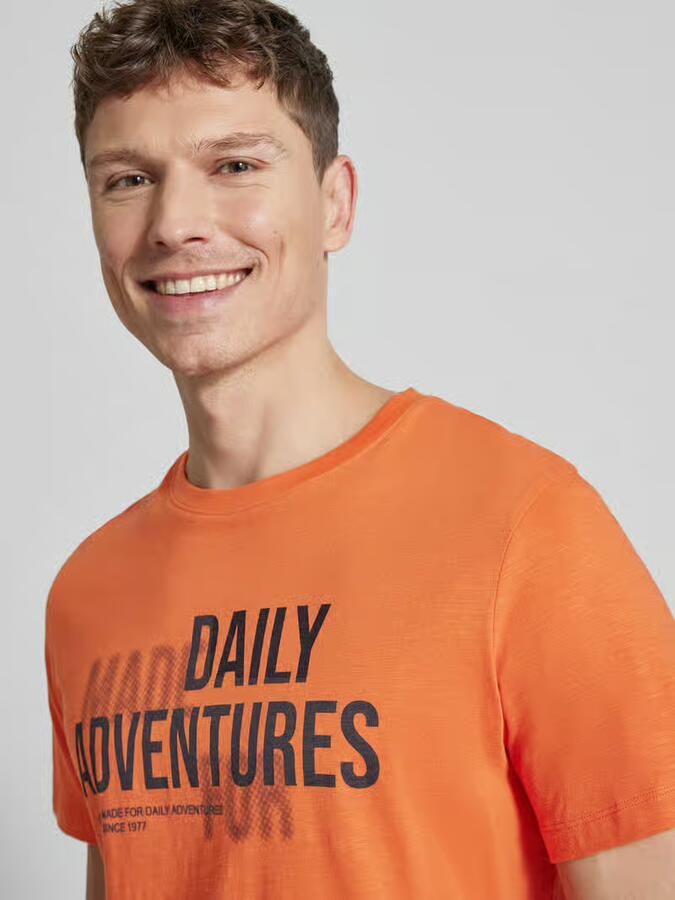Camel active regular fit T-shirt van puur katoen