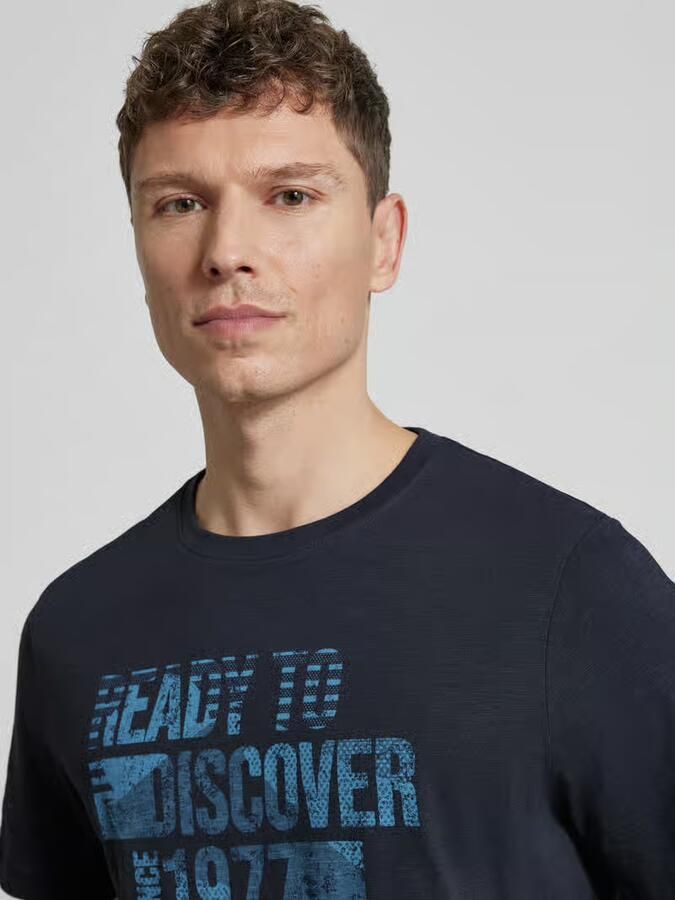 Camel active regular fit T-shirt van puur katoen